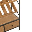 Bar Cabinet - 2 Drawer - Medium - Natural Wood and Black Metal