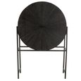 Shanil Bar Cabinet - 2 Door - Sunburst Desgin - Black - Recycled Sleeper Wood and Metal