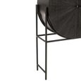 Shanil Bar Cabinet - 2 Door - Sunburst Desgin - Black - Recycled Sleeper Wood and Metal