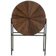 Shanil Bar Cabinet - 2 Door - Sunburst Desgin - Brown and Black - Recycled Sleeper Wood and Metal