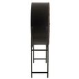 Shanil Bar Cabinet - 2 Door - Sunburst Desgin - Brown and Black - Recycled Sleeper Wood and Metal