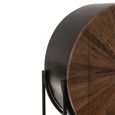 Shanil Bar Cabinet - 2 Door - Sunburst Desgin - Brown and Black - Recycled Sleeper Wood and Metal