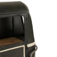 Cable Car Bar Cabinet - 1 Door - Black and White - Mango Wood and Metal