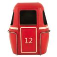 Cable Car Bar Cabinet - 1 Door - Red and White - Mango Wood and Metal