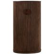 Reyi Curved Fluted Bar Cabinet - 2 Door 1 Drawer - Dark Brown - Mango Wood