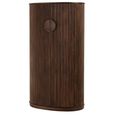 Reyi Curved Fluted Bar Cabinet - 2 Door 1 Drawer - Dark Brown - Mango Wood