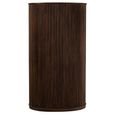 Reyi Curved Fluted Bar Cabinet - 2 Door 1 Drawer - Dark Brown - Mango Wood