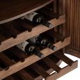 Reyi Curved Fluted Bar Cabinet - 2 Door 1 Drawer - Dark Brown - Mango Wood