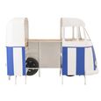 Van Bar Cabinet - 1 Drawer - Blue and White - Striped - Metal