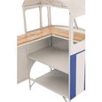 Van Bar Cabinet - 1 Drawer - Blue and White - Striped - Metal