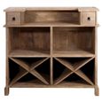 Bar Cabinet - 2 Drawer - Natural Wood