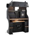 Truck Bar Cabinet - Black and Natural - Mango Wood and Metal