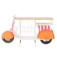 Scooter Bar Cabinet - Orange and Pink - Striped - Metal