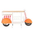 Scooter Bar Cabinet - Orange and Pink - Striped - Metal