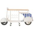 Scooter Bar Cabinet - Blue and White - Striped - Metal