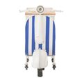 Scooter Bar Cabinet - Blue and White - Striped - Metal