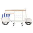 Scooter Bar Cabinet - Blue and White - Striped - Metal