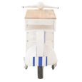 Scooter Bar Cabinet - Blue and White - Striped - Metal