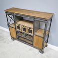Cabinet - Fir Wood and Metal - Wide - on Wheels