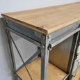 Cabinet - Fir Wood and Metal - Wide - on Wheels