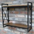 Wall Wine Rack - Natural and Black - Mango Wood and Metal