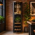Black Metal 1 Door Curved Bar Cabinet thumbnail