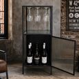 Black Metal 1 Door Wine Cabinet thumbnail