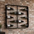Black Metal 10 Bottle Small Wine Holder thumbnail