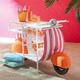 Scooter Bar Cabinet - Orange and Pink - Striped - Metal