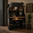 Truck Bar Cabinet - Black and Natural - Mango Wood and Metal