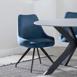 Blue Swivel Dining Chairs