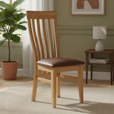 Leather and Oak Dining Chairs