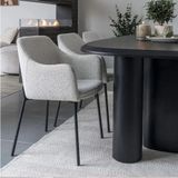 White Boucle Dining Chairs