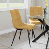 Yellow Fabric Dining Chairs