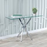 Glass and Chrome Console Tables