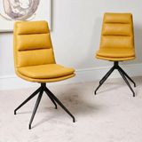Yellow Leather Dining Chairs