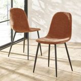 Orange Fabric Dining Chairs