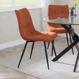Orange Upholstered Dining Chairs