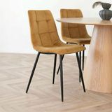 Yellow Fabric Dining Chairs