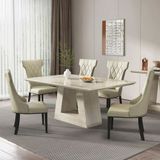 Cream Marble Dining Sets