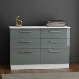 Grey High Gloss Chest of Drawer