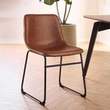 Brown Leather Dining Chairs
