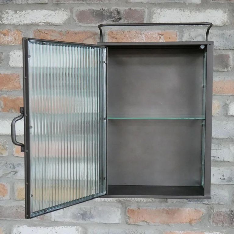 Clearance - Wall Storage Unit - 1 Door - Metal and Glass - FSS16987