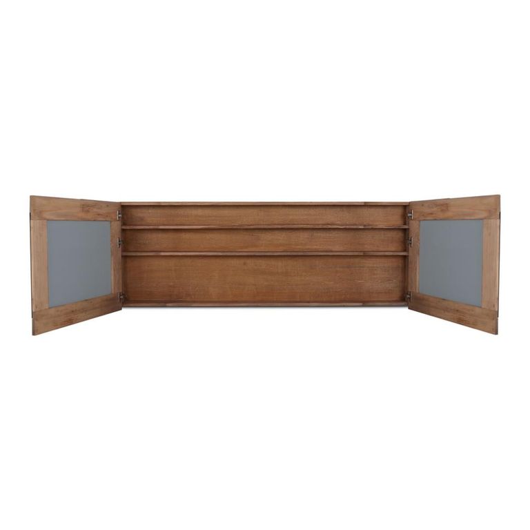 Pompei Mirrored Bathroom Wall Mounted Cabinet - Wide - 2 Door - Natural - Pine Wood