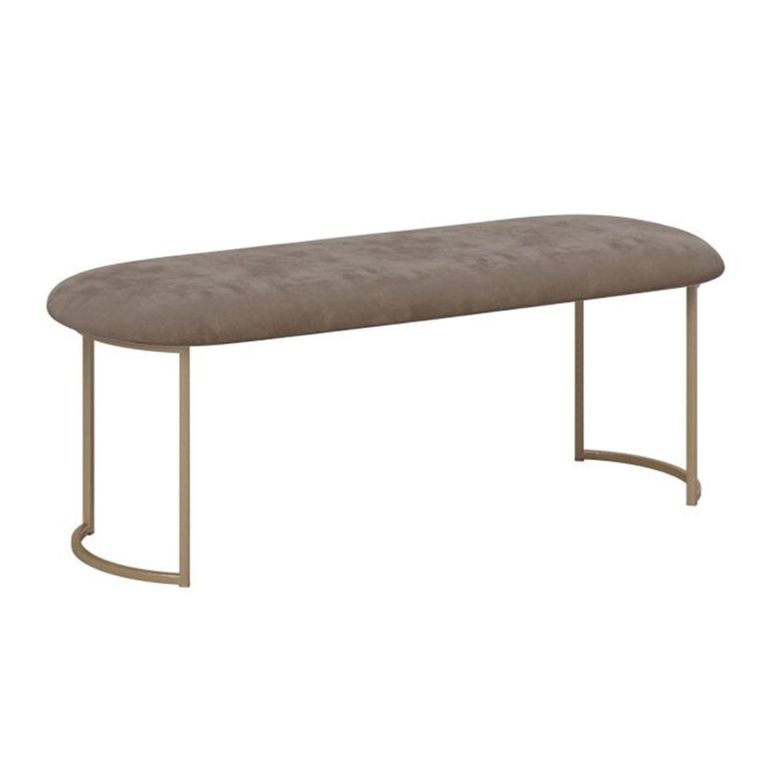 Essenza Italian Bench - Round - Grey - Fabric and Metal
