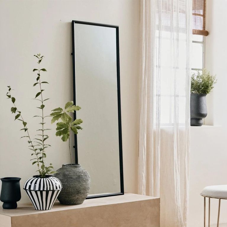 Downtown Standing Mirror - Black - Metal - 51cm x 150cm