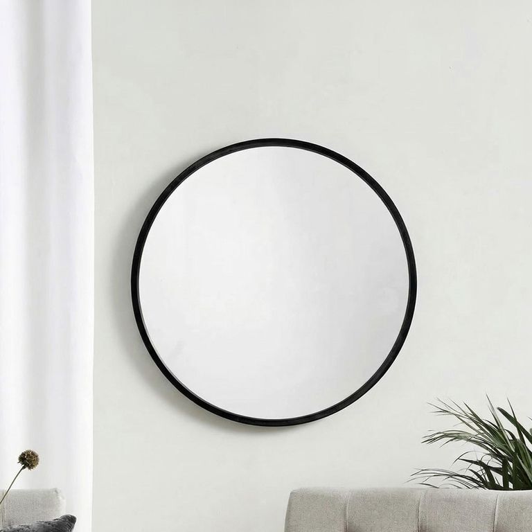 Ortega Round Wall Mirror - Black - Metal - 80cm x 80cm