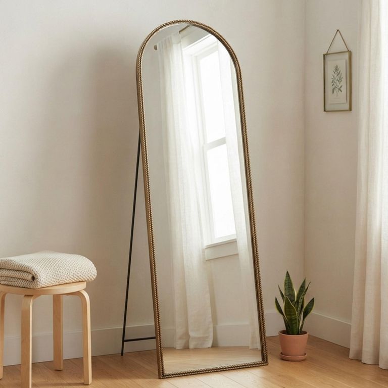 Laurine Cheval Mirror - Arch - Gold - Metal - 56cm x 175cm