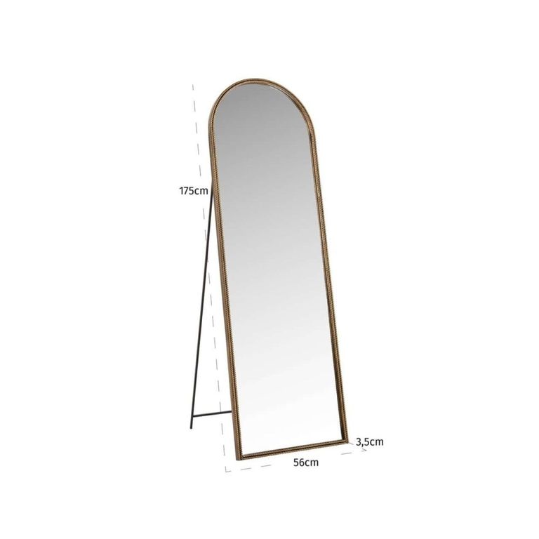 Laurine Cheval Mirror - Arch - Gold - Metal - 56cm x 175cm