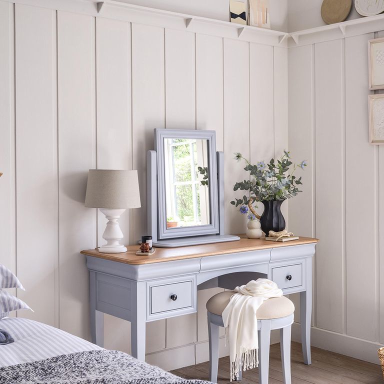 Chantilly Vanity Mirror - Grey Painted - Wood